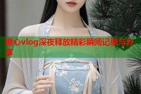 糖心vlog深夜释放精彩瞬间记录与分享
