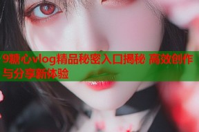 9糖心vlog精品秘密入口揭秘 高效创作与分享新体验