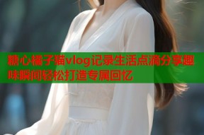 糖心橘子猫vlog记录生活点滴分享趣味瞬间轻松打造专属回忆