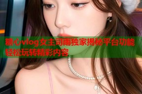糖心vlog女主司雨独家揭秘平台功能轻松玩转精彩内容