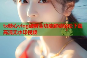 tx糖心vlog破解全功能解锁轻松下载高清无水印视频