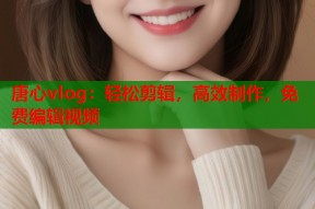 唐心vlog：轻松剪辑，高效制作，免费编辑视频