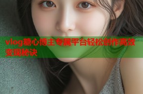 vlog糖心博主专属平台轻松创作高效变现秘诀