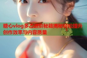 糖心vlog多乙进阶秘籍揭秘轻松提升创作效率与内容质量